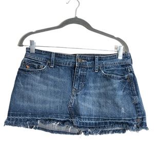 Abercrombie & Fitch Y2K denim blue jean mini skirt 2